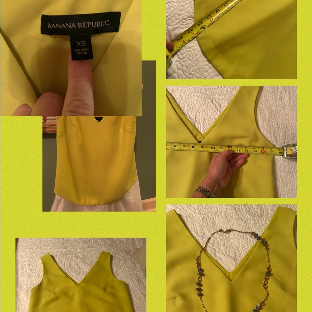 Banana Republic Vibrant Yellow V-Neck Blouse